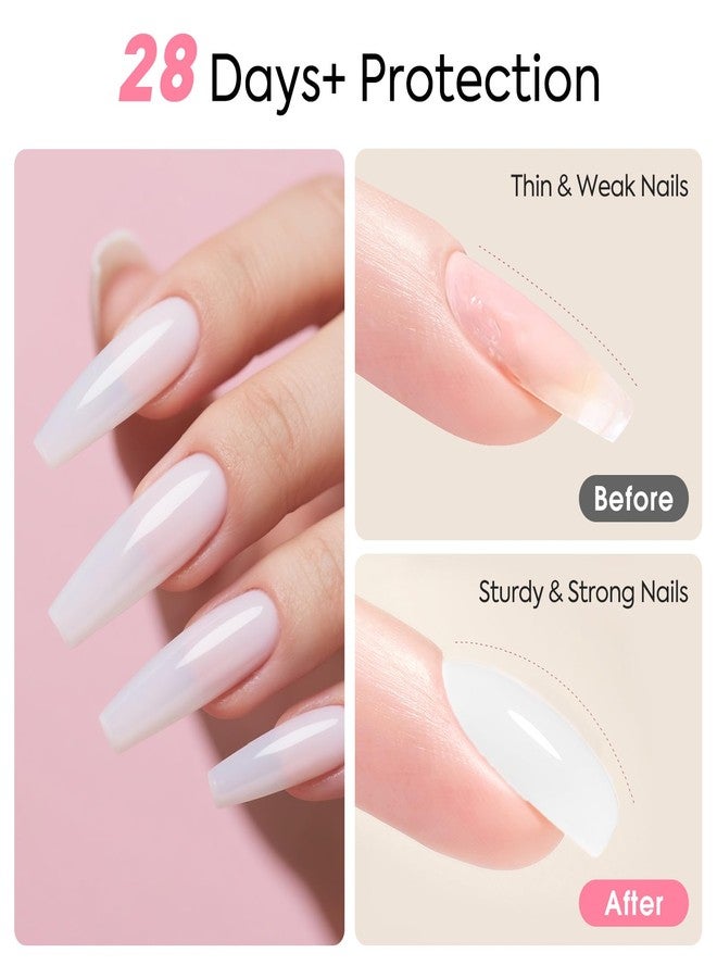 CANNI Quick Builder Nail Gel For Nails Set – 6 Colors 9ML Clear White Pink, Soak Off UV LED Nail Extensions & Strengthening, Self-Leveling Builder Gel for DIY Manicure & Salon Use Women - Image 4